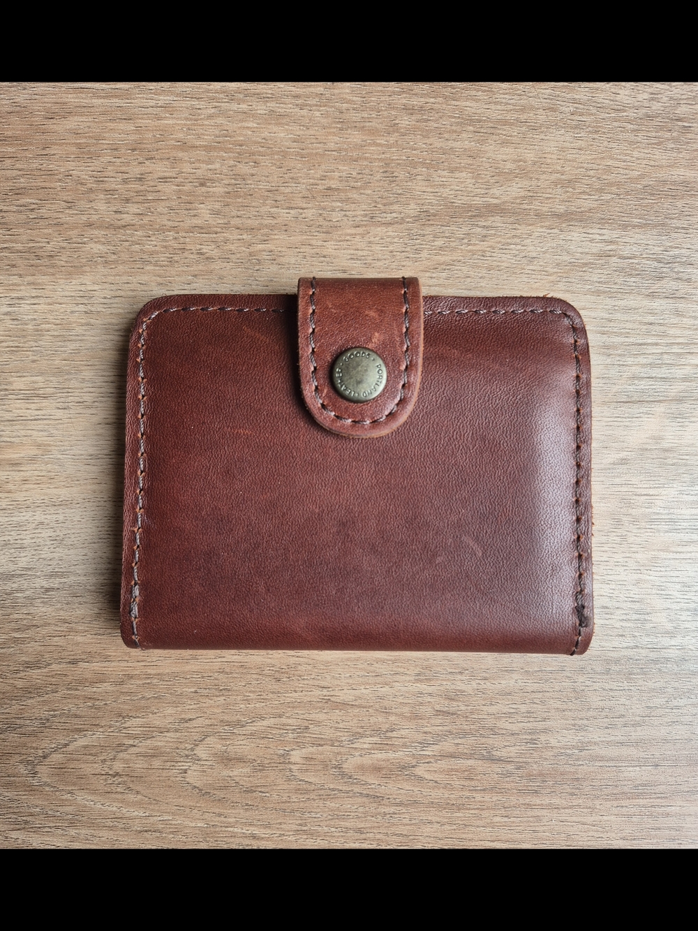 Portland Leather Goods Brown Snap Card Holder